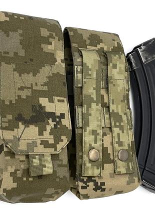 Подсумок на два магазина ак-2 пиксель мм-14 (pixel) cordura 500d molle закрытый8 фото