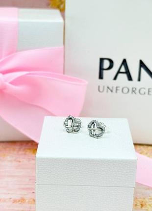 💖 срібні сережки пандора pandora "серце нескінченності"