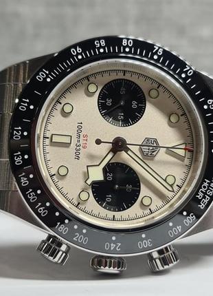 Чоловічий годинник часы san martin chronograph panda mechanical 41mm sapphire