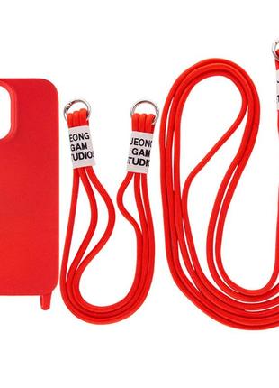 Чехол crossbody для iphone 13 (красный)