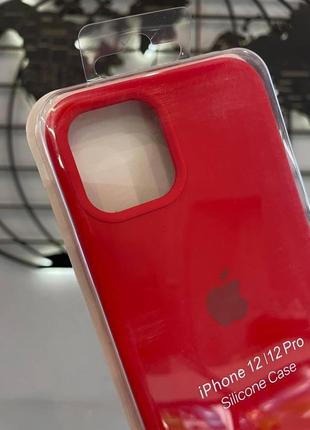 Чохол silicone case з мікрофіброю для iphone 12 pro,чохол з мікрофіброю для айфон 12 про (колір червоний)2 фото