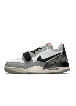 Мужские кроссовки nike air jordan legacy 312 low серые найк аир джордан легаси кожаные весенние осенние (b)