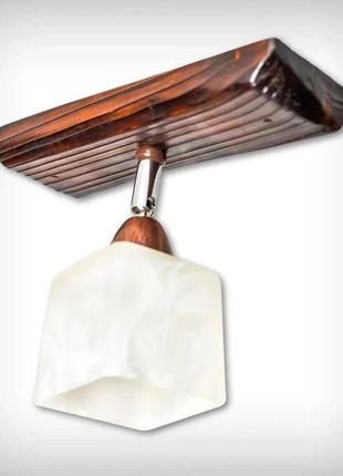 Світильник із натурального дерева на 1 плафон коричневий бра в спальню кухню коридор гардероб планка/1 код/артикул 1201-4