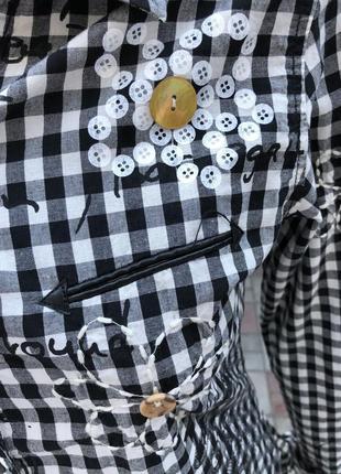 Сорочка,блуза в клітку з вишивкою бавовна,етно стиль бохо8 фото