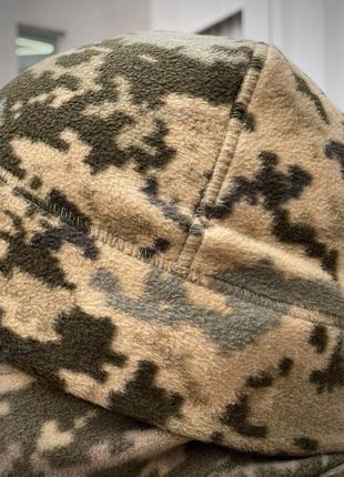 Чоловіча шапка флісова піксельна зимова зсу тактична військова піксель камуляж (b)4 фото