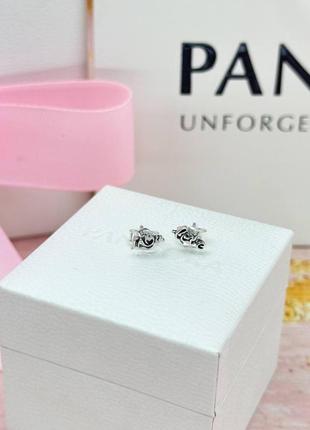 💖 срібні сережки пандора pandora "люблю маму"