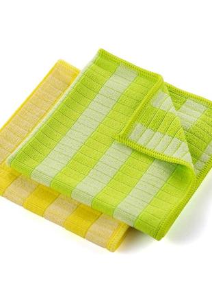 Еко-серветка із бамбукового волокна жовто-біла 30х30 см loveyouhome7 фото