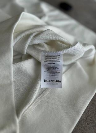 Мужской свитшот balenciaga белый весенний осенний кофта баленсиага без капюшона (b)5 фото
