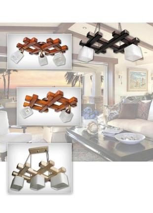 Люстра стельова на 2 плафони для кухні, спальні, кабінету, передпокою квадро х/2 коричнева код/артикул 0501-4