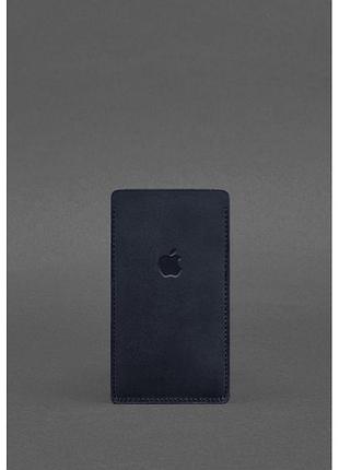 Шкіряний чохол для iphone 11 синій crazy horse