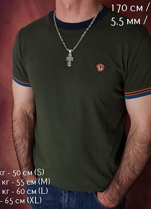 Толстая серебряная цепочка с крестиком спас нерукоторный и николай чудотворец....