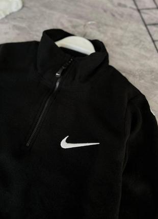 Мужская флисовая кофта nike черная флиска найк на молнии без капюшона (b)2 фото