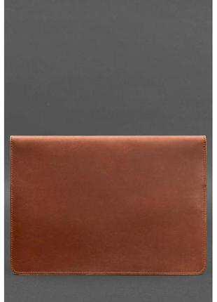 Шкіряний чохол-конверт на магнітах для ноутбука універсальний світло-коричневий crazy horse3 фото