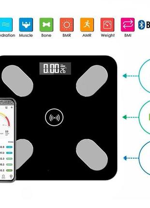 Смарт весы напольные, электронные domotec ms-2017a с приложением на телефон, до 180 кг6 фото