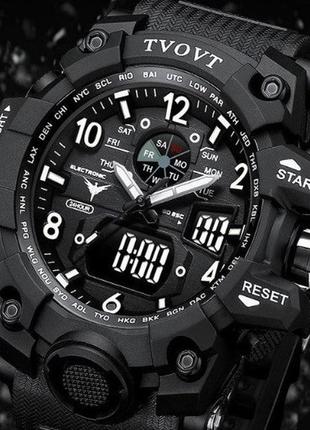 Годинник чоловічий наручний тактичний годинник чорний спортивний1 фото