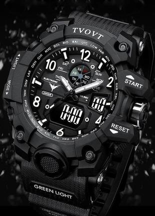 Годинник чоловічий наручний тактичний годинник чорний спортивний7 фото