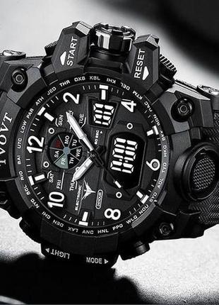 Годинник чоловічий наручний тактичний годинник чорний спортивний4 фото