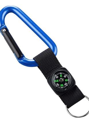 Munkees 3228 карабин 8 мм с strap, compass, keyring dark blue (3228-db)