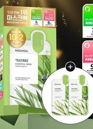 Успокаивающая маска mediheal tea tree essential mask