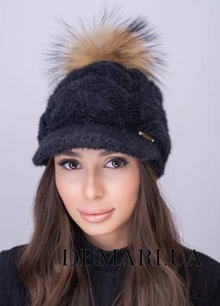 Жіноча шапка-кепка demari коса3 фото