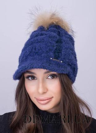 Жіноча шапка-кепка demari коса9 фото