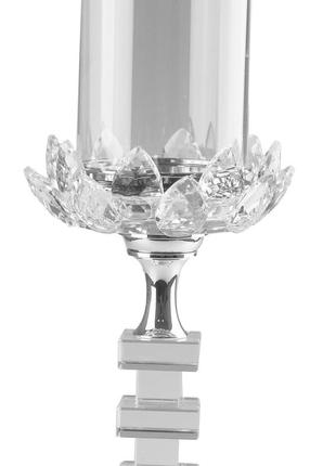 Підсвічник ватель скляний святковий 65.5 см2 фото