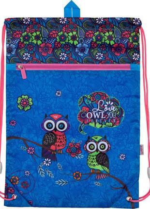 Сумка для обуви с карманом kite pretty owls k18-601m-1