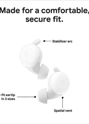 Наушники google pixel buds a-series clearly white6 фото