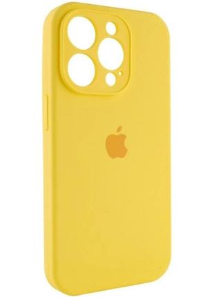 Чохол fiji silicone case full camera для apple iphone 13 pro max бампер накладка із захистом камери sunny yellow