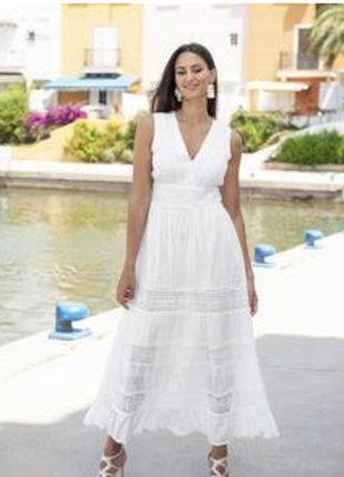 100% бавовна/котон плаття сарафан біле літнє