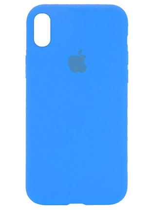 Чехол для iphone x/xs silicone case full cover (голубой)