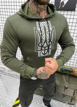 Распродажа худи кофта свитер мужской хаки с гербом