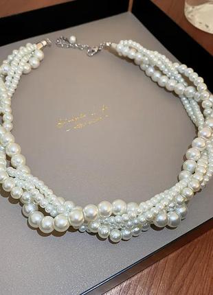 Жемчужное ожерелье колье чокер