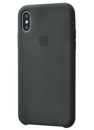 Чехол для iphone xs max silicone case  (тёмно-оливковый)1 фото