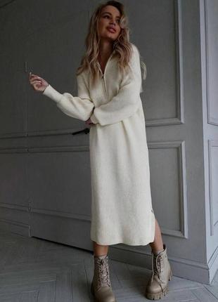 Тепла сукня міді рубчик oversize