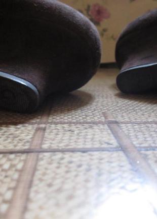 Замшевые коричневые туфли с бантиками фирмы Gabor р. 373 фото