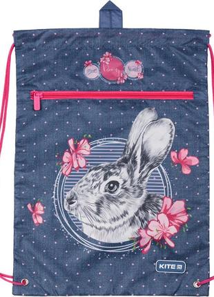 Сумка для обуви kite fluffy bunny с карманом k19-601m-3