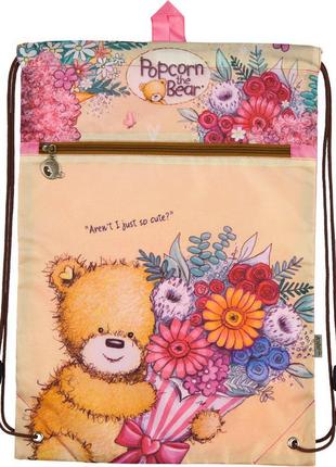 Сумка для взуття з кишенею kite popcorn the bear po18-601m-2