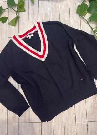 Стильний базовий светр з v-вирізом tommy hilfiger