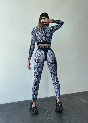 Леггинсы fitrun: leggings super nuts "snake hologram"