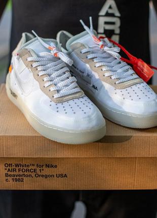 Nike air force x off white, мужские кроссовки найк6 фото