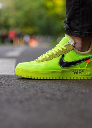 Мужские кроссовки найк офф вайт nike air force x off white green neon