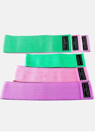 Набор тканевых фитнес резинок luting hip resistance bands 3 штуки6 фото