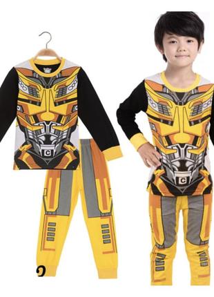 Детская пижама для мальчика трансформер july’s song хлопковая рост 130 желтый