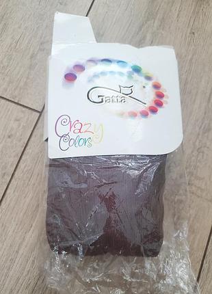 Дитячі колгтки в рубчик в коричневому кольорі від jatta