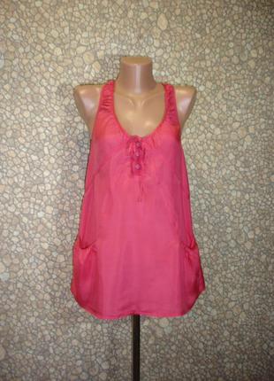 Шёлковая блуза-туника с карманами "next" 10-12 р индия