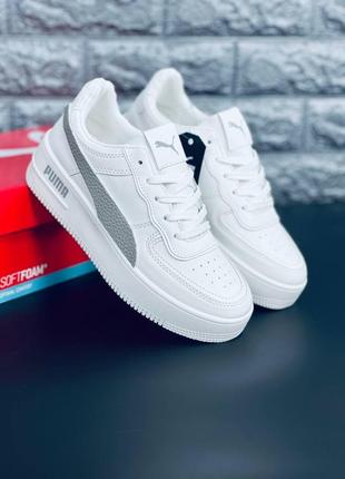 Женские кроссовки puma белые кожаные кроссовки пума