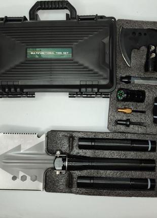 Багатофункціональна лопата для виживання на відкритому повітрі в кейсі лопата, сокира, похідний, розпалювання