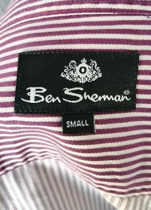 Сиреневая хлопковая блузка (рубашка) в белую полоску ben sherman6 фото