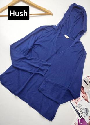 Кофта женская синяя с капюшоном от бренда hush s1 фото